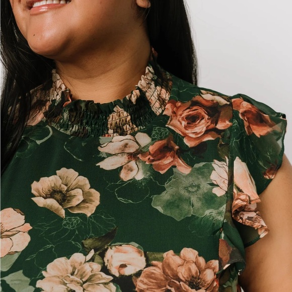 Baltic born green floral Kearny Ruffle Maxi Dress size XL - Picture 2 of 3